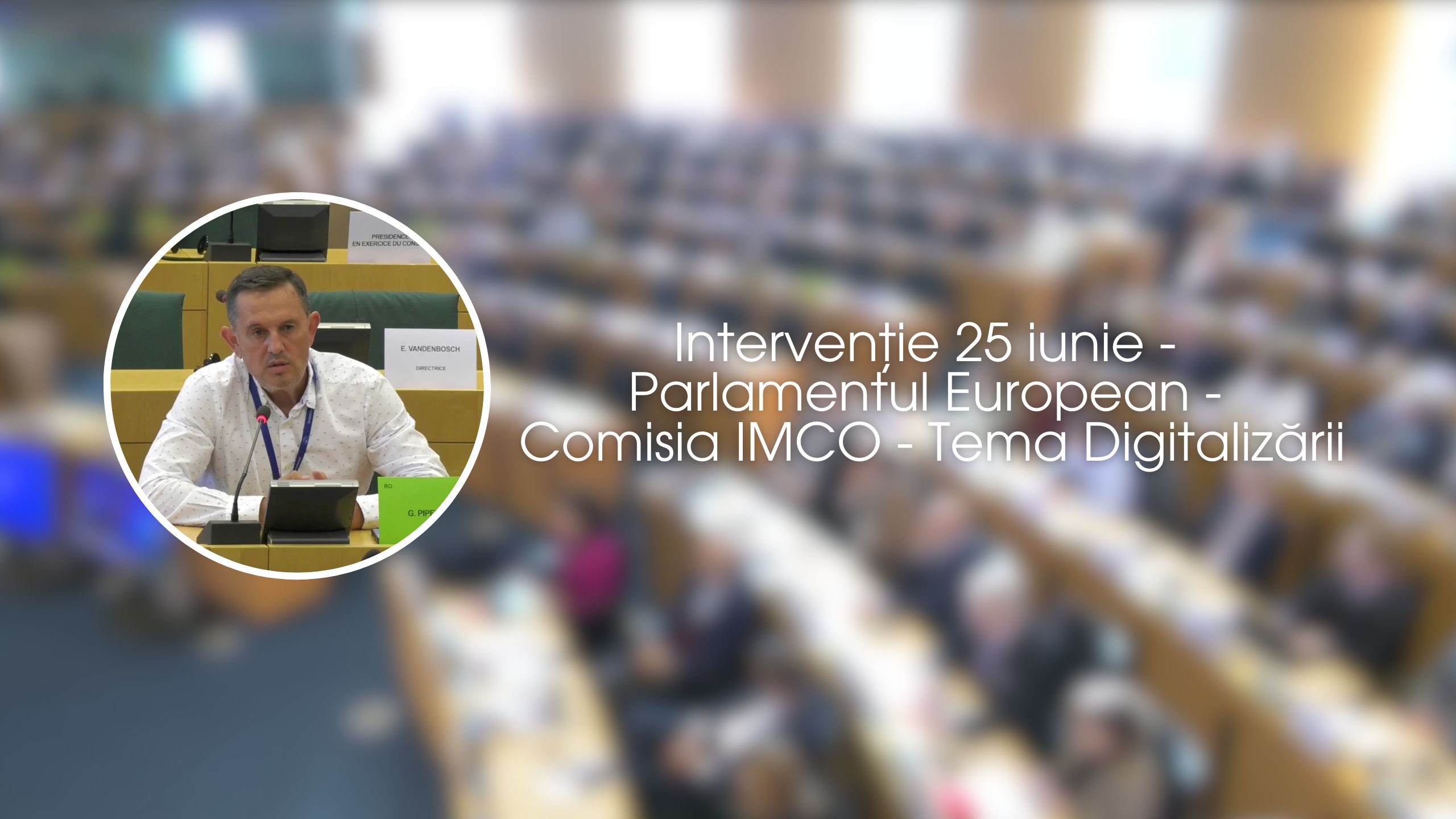Intervenție 25 iunie - Parlamentul European - Comisia IMCO - Tema Digitalizării