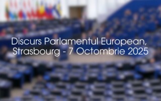 Discurs Parlamentul European, Strasbourg - 7 Octombrie 2025